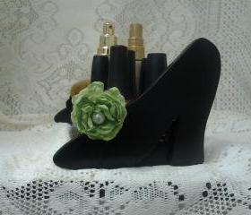 Boutique Shoe organizer high heels, Great on a vanity to hold nail polish, perfume, make up organizer, earring holder. 